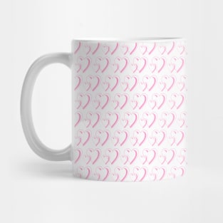 Pink heart shape pattern, and landscape white background Mug